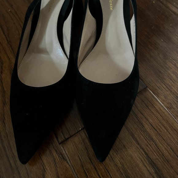 GIANVITO ROSSI - Ribbon Sling black suede pumps